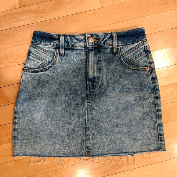 wild fable Dresses & Skirts - High Waist Raw Hem Denim Skirt